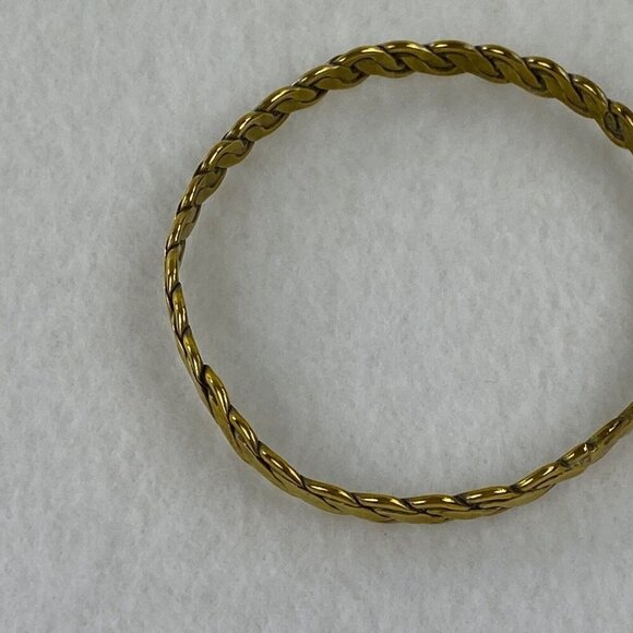 Vintage Braided Rope Bangle 925 Sterling Silver Gold Tone Bracelet Estate Find - Picture 5 of 8